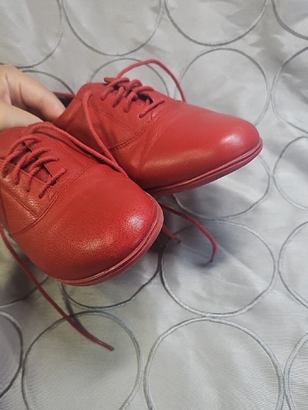 Easy Spirit Lipstick Red Leather Lace-Up Comfort Shoe R1 - Picture 5 of 8
